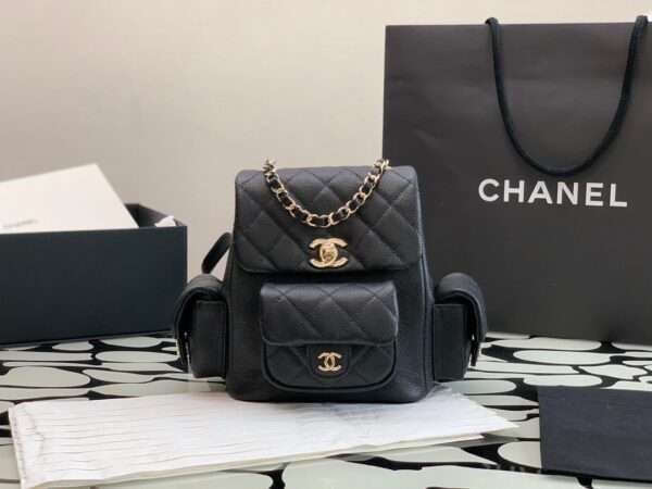 Chanel Mini Backpack Black Replica 11 High Quality 21.5×19.5x12cm