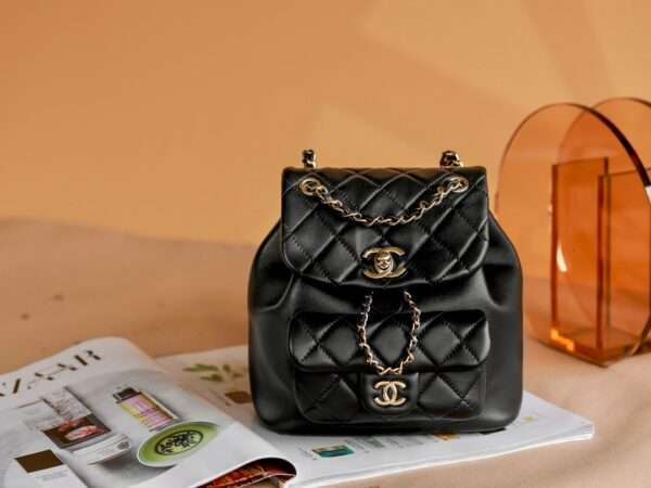 Chanel Mini Replica 11 High Quality Women's Backpack Black 18x19x12cm