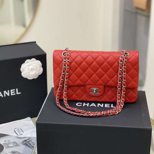 Chanel Classic Flap Bag Crossbody Red Super Quality 25cm