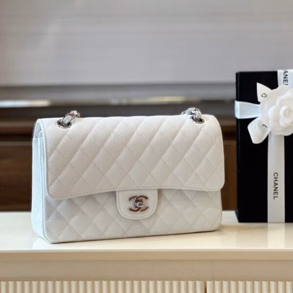 Chanel Classic Hand Bag Like Auth High Quality White 25cm