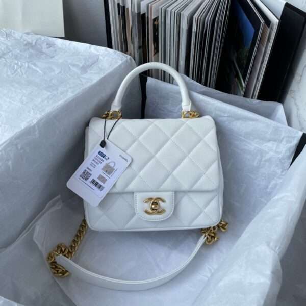 Chanel Handle Mini Replica Bag 1:1 High Quality White 20cm