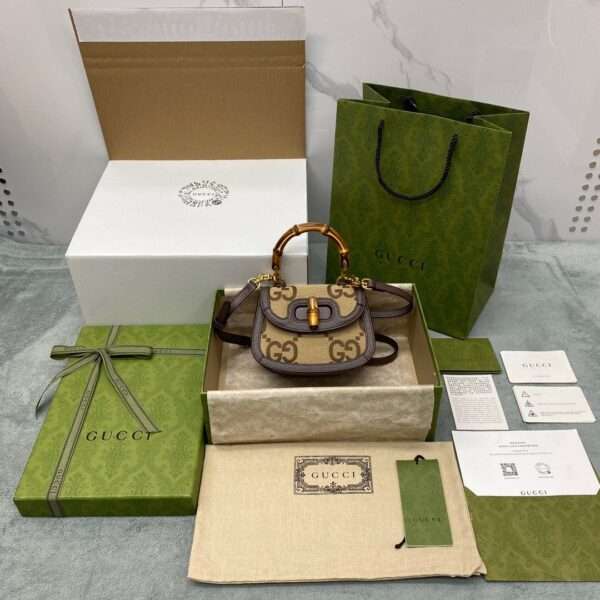 Túi Gucci Quai Trúc Họa Tiết Logo Hãng Cao Cấp 17cm