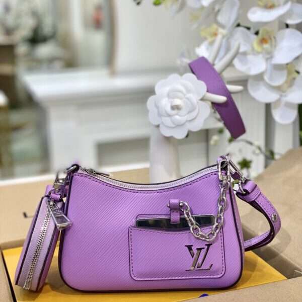 Louis Vuitton LV Marellini Purple High Quality Bag 19×13.5×6.5cm