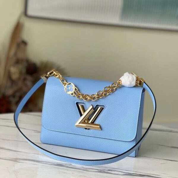 Louis Vuitton LV Twist Women's Bag Blue Gold Lock Replica 1:1 24cm