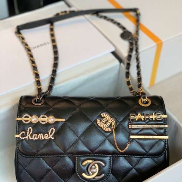 Chanel Charm Replica 1:1 High Quality Handbag Black 22cm