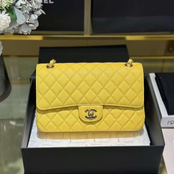 Chanel Classic Flap Bag Medium Super Quality Yellow 25cm