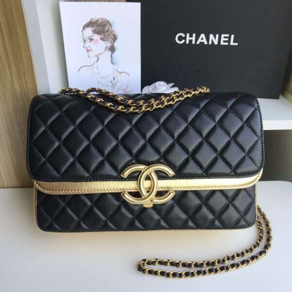 Chanel Replica Handbag 1:1 High Quality Chanel Black Lock 25cm
