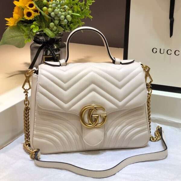 Gucci Marmont Top Handle Rep 11 High-End White Handbag 27cm