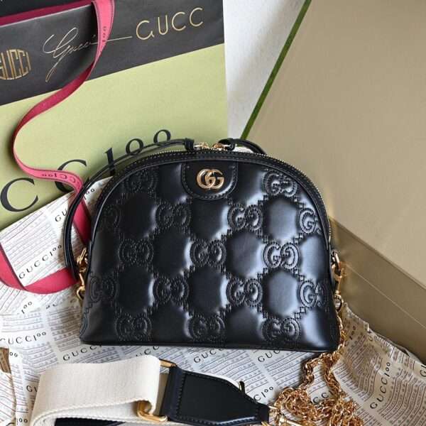 Gucci Matelasse Like Auth Handbag GC Embossed Pattern 21cm