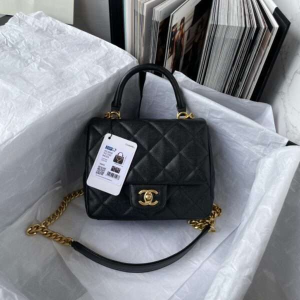 Chanel Handle Mini Replica 1:1 High Quality Black 20cm Handbag
