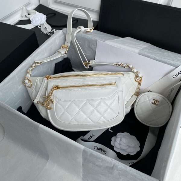 Chanel Bumbag White Designer Handbag 34x15x6cm