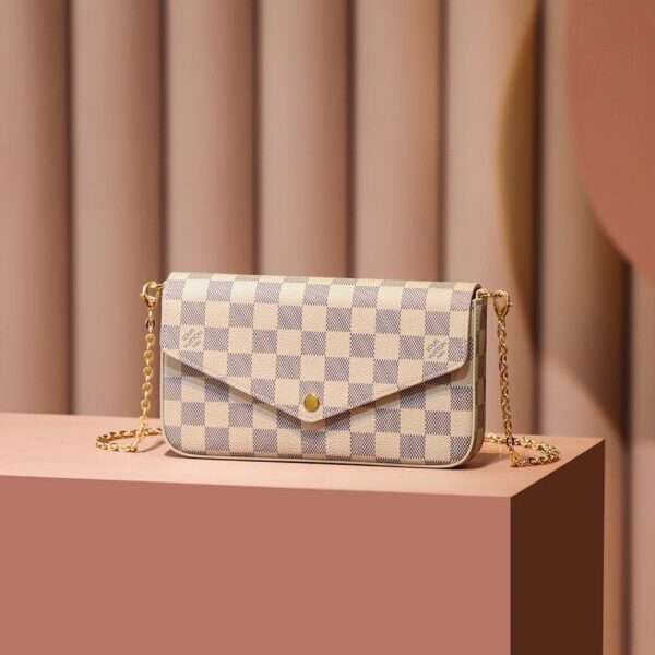 Louis Vuitton LV Felicie Pochette Checkerboard Handbag 20cm