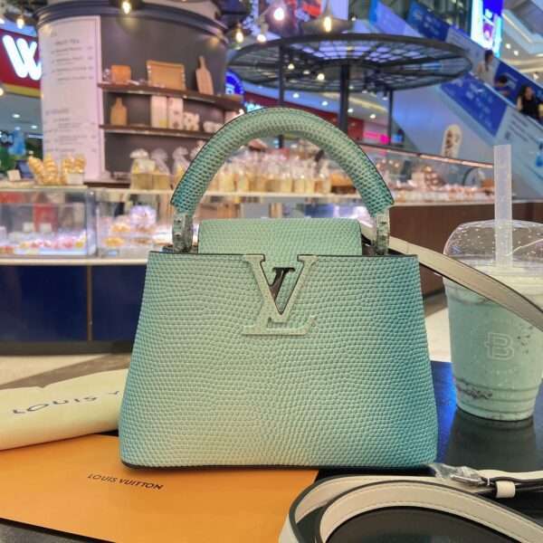 Louis Vuitton LV Capuchines Cowhide Handbag with Chameleon Pattern 21cm