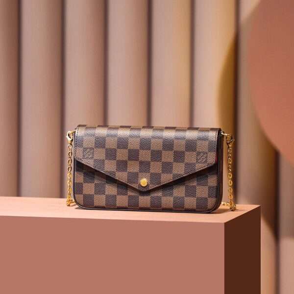 Louis Vuitton LV Felicie Pochette Checkerboard Handbag Repica 11 20cm