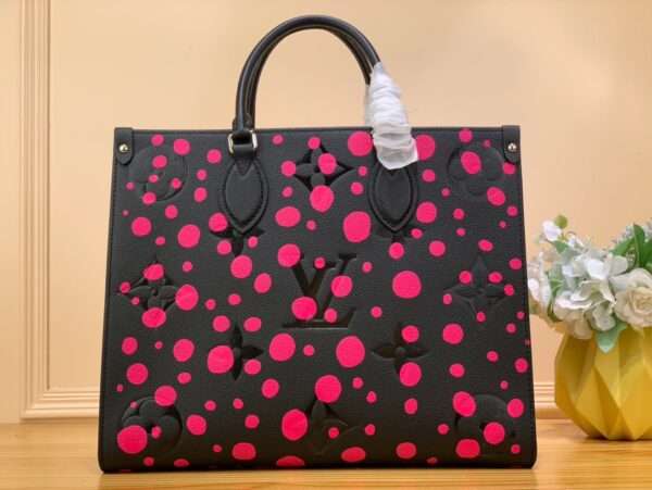 Louis Vuitton LV On The Go Handbag Pink Polka Dots Rep 11 35x27x14cm