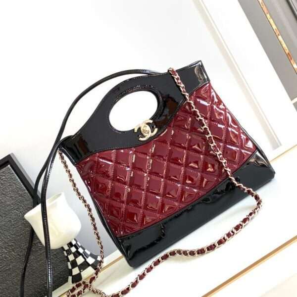 Chanel 31 Bag Replica 1:1 High Quality Women's Handbag Glossy Leather 22x23x5.5cm