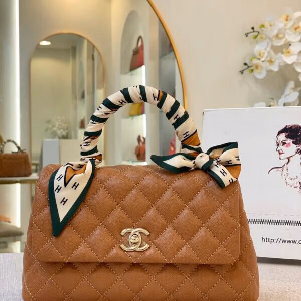 Chanel Coco Handle Small Brown Super Quality Women's Handbag 23cm