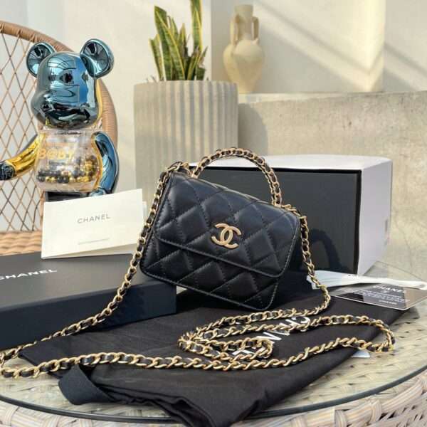 Chanel Mini Black Replica 11 High Quality Women's Handbag 12.5×9.5×3.5cm