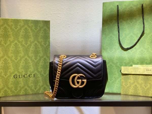Gucci Marmont Rep 11 High-end Women's Handbag Black 20cm