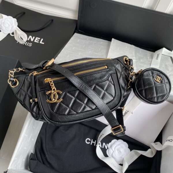 Chanel Bumbag Super High Quality Women's Handbag Black 34x15x6cm