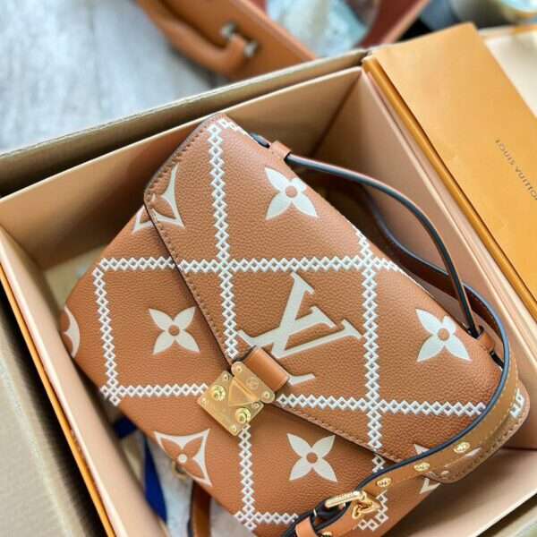 Louis Vuitton Metis Women's Handbag Brown Pattern 25cm