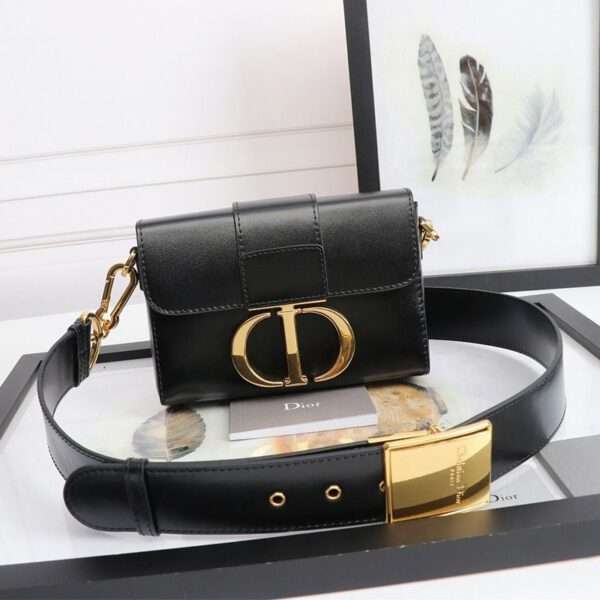Dior 30 Montaigne Box Bag Calfskin Black