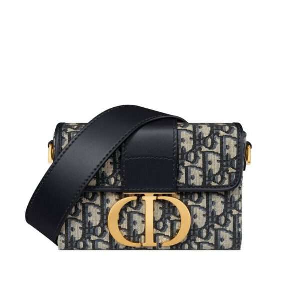 Dior 30 Montaigne Box Bag Oblique Motif Canvas Blue