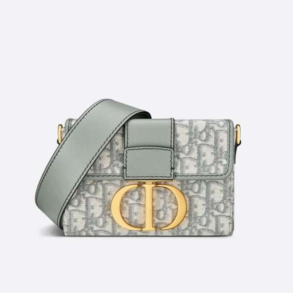 Dior 30 Montaigne Box Bag Oblique Motif Canvas Grey