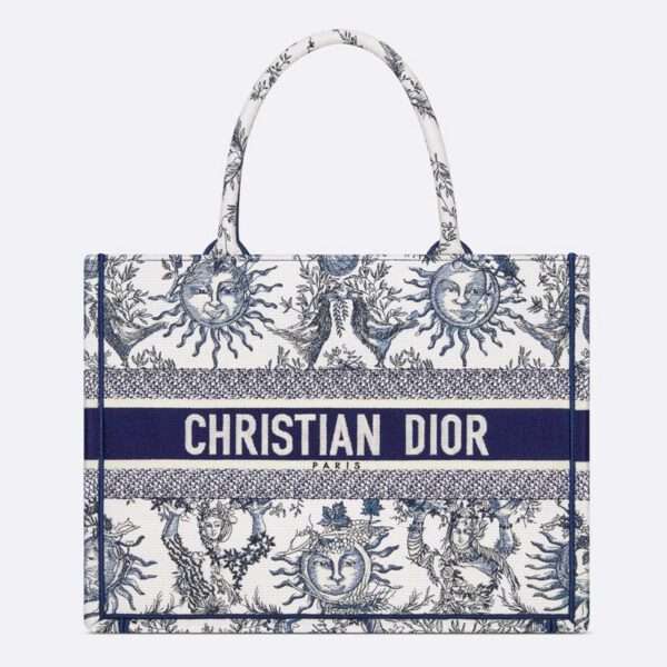 Dior Book Tote Toile de Jouy Soleil Motif Canvas White/Blue