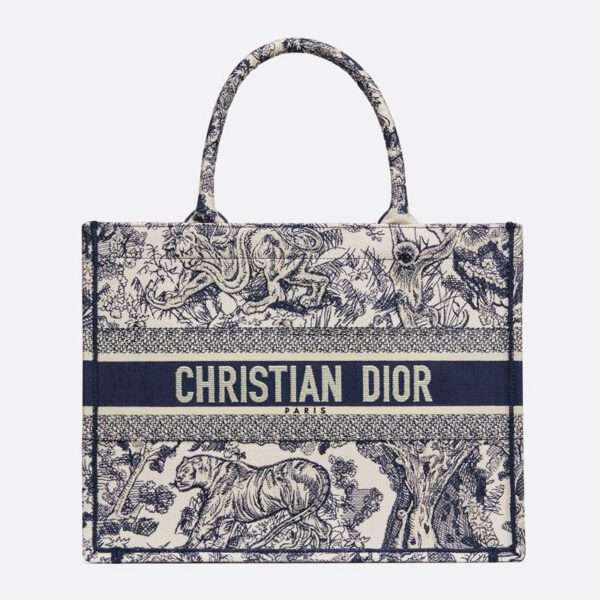 Dior Book Tote Toile De Jouy Motif Canvas Blue