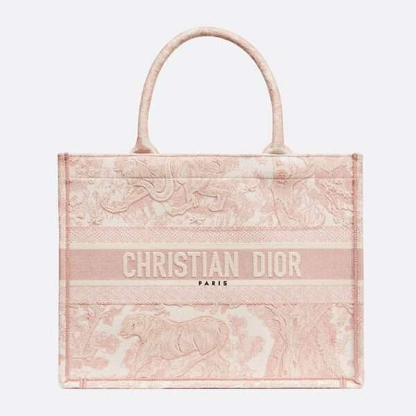 Dior Book Tote Toile De Jouy Motif Canvas Pink