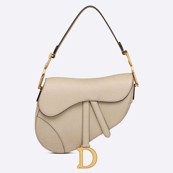 Dior Saddle Bag Grained Calfskin Apricot
