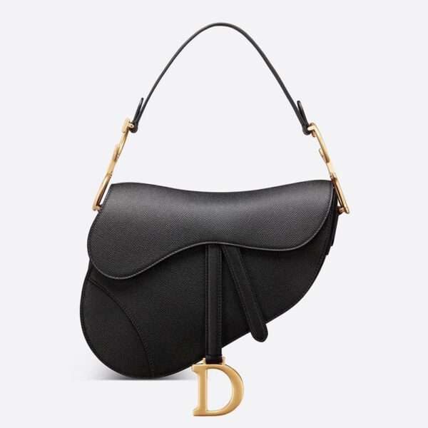 Dior Saddle Bag Grained Calfskin Black