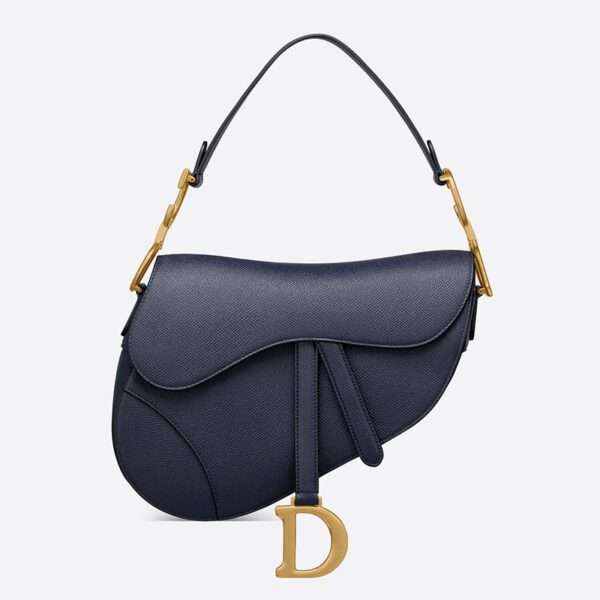 Dior Saddle Bag Grained Calfskin Navy Blue