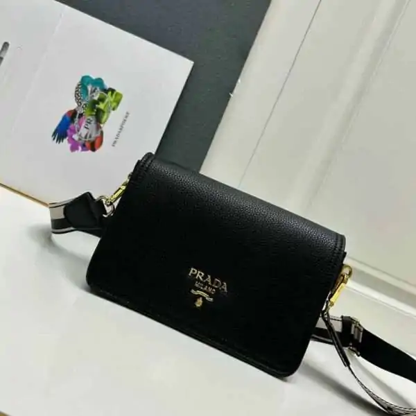 Prada Dual Strap Flap Crossbody Bag