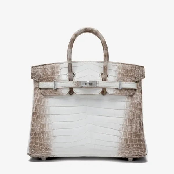 Hermès Blanc Himalaya Matte Niloticus Crocodile Leather Special Order Diamond Kelly 25cm Retourne