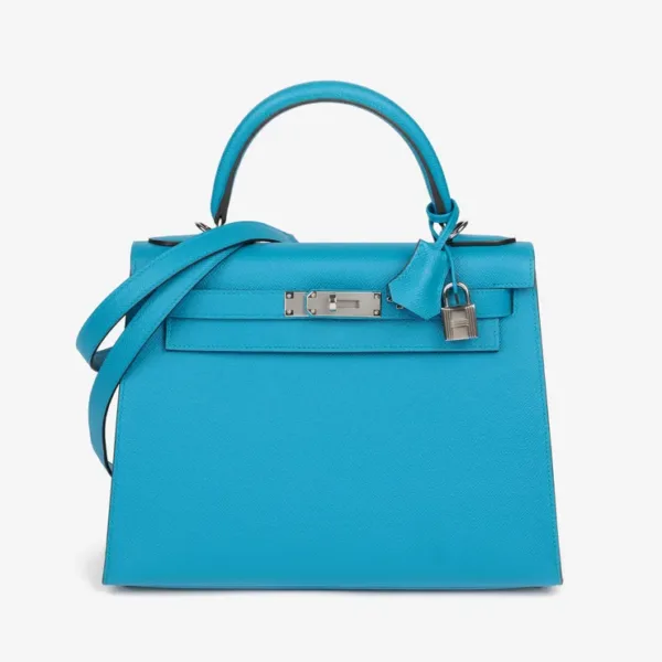 Hermès Blue Zanzibar Epsom Leather Kelly 28cm Sellier