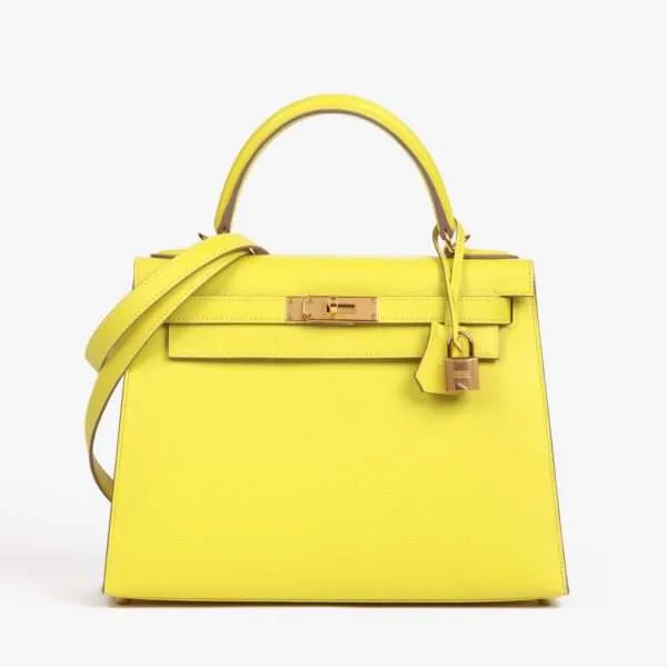 Hermès Lime Epsom Leather Kelly 28cm Sellier