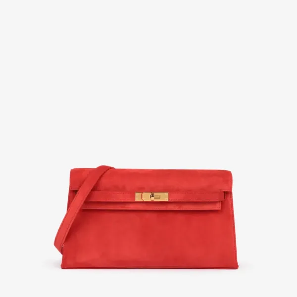 Hermès Capucine Veau Doblis Suede Kelly Elan