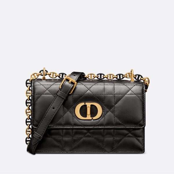 Mini  Dior Miss Caro Bag Macrocannage Lambskin Black