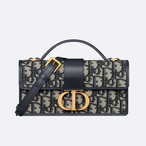 Mini Dior Miss Montaigne Bag Oblique Motif Canvas Blue
