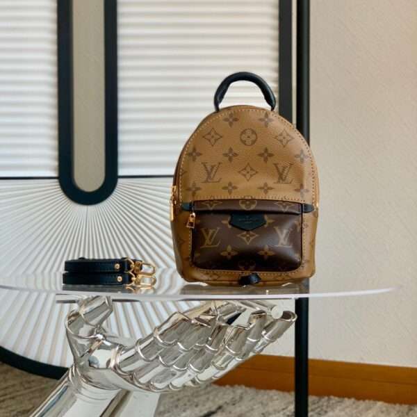 Louis Vuitton backpack LV mini Super grade floral pattern Mono 17x22cm