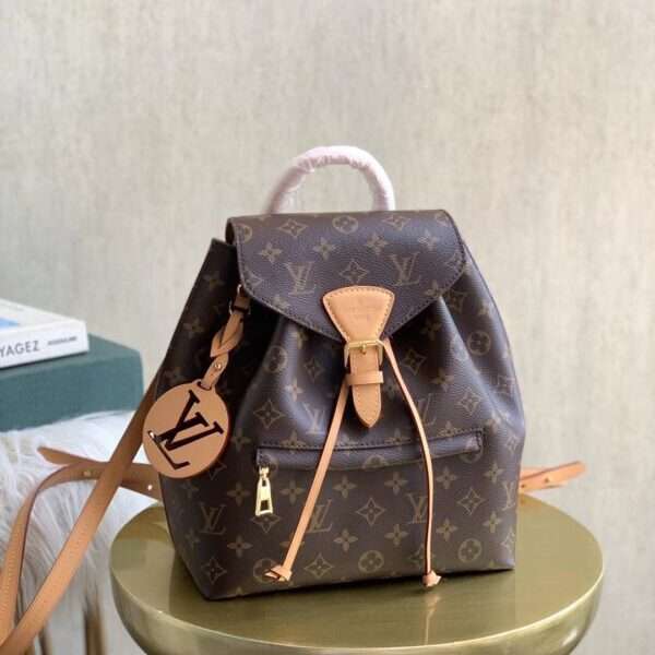 Louis Vuitton Montsouris Backpack for Women Branded Gold Accessories 27x33cm