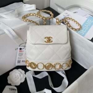 Chanel Charm Mini Backpack Like Auth Lock Handle Plated 18cm
