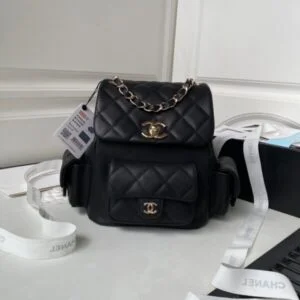 Chanel Mini Duma Backpack Super Fake 11 Lock Gold 21.5×19.5x12cm