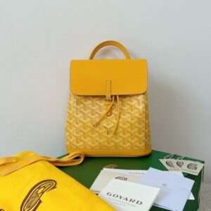 Goyard Mini Backpack Super Fake Yellow Monogram Pattern 23x19cm