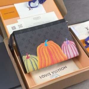 Louis Vuitton LV Pochette Fake Clutch Bag Pumpkin Pattern 26cm