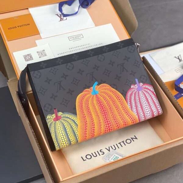 Louis Vuitton LV Pochette Clutch Bag Pumpkin Pattern 26cm
