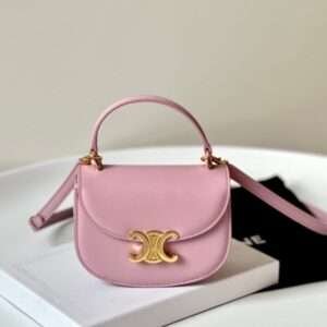 Celine Mini Handle Crossbody Fake Handbag Pink 15.5x11cm