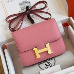 Hermes Constance Bag Epsom Gold Like Auth Handbags Pink 19cm